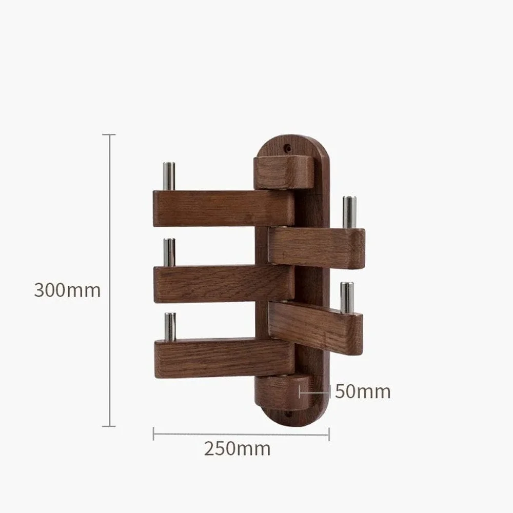 Black‎ Walnut Coat Rack Wall Mounted Wood Entryway Hanger Modern Decor 12